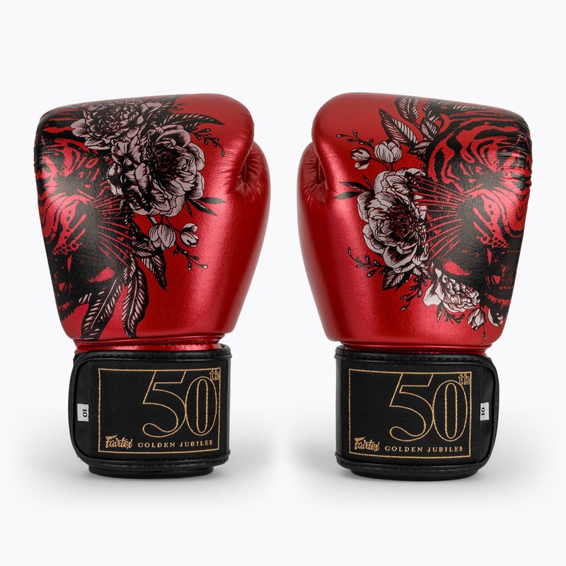 Fairtex Golden Jubilee red boxing gloves 2