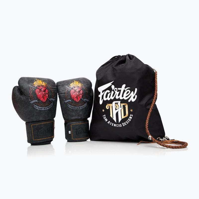 Fairtex X Tom Atencio Boxing Gloves The Heart of Warrior Boxing charcoal 2