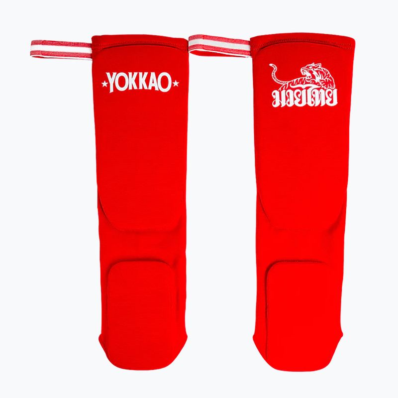 YOKKAO Muay Thai Boxing tibia protectors red