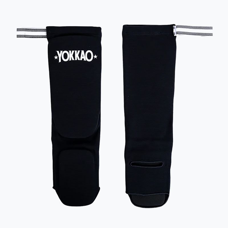 YOKKAO Muay Thai Boxing tibia protectors black cotton 2