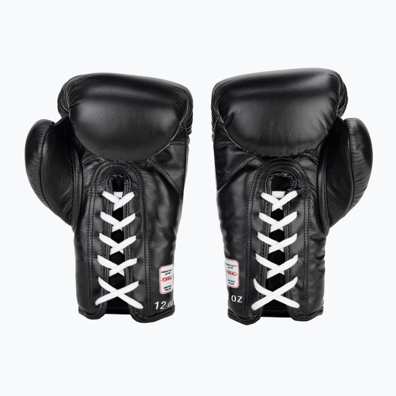 YOKKAO Matrix Lace Up men's boxing gloves black 3