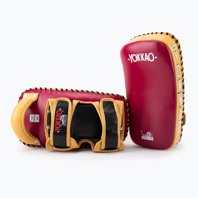YOKKAO Curved Kick Pads red/yellow KYPCL-21 training discs 3