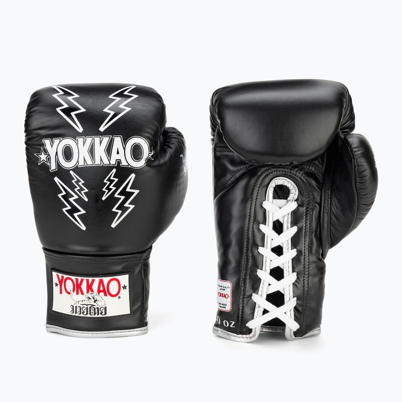 Men's boxing gloves YOKKAO Stadium Lace Up black