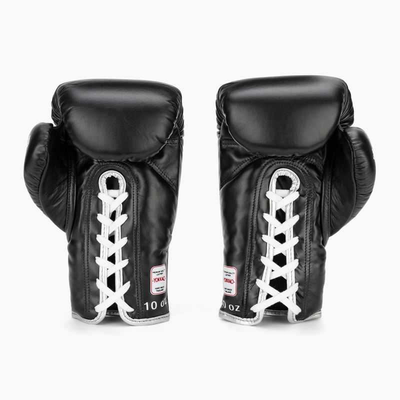 Men's boxing gloves YOKKAO Stadium Lace Up black 3