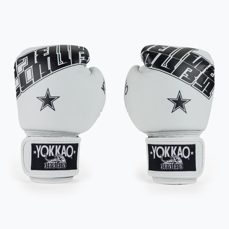 Boxing gloves YOKKAO Lettering Boxing white 2