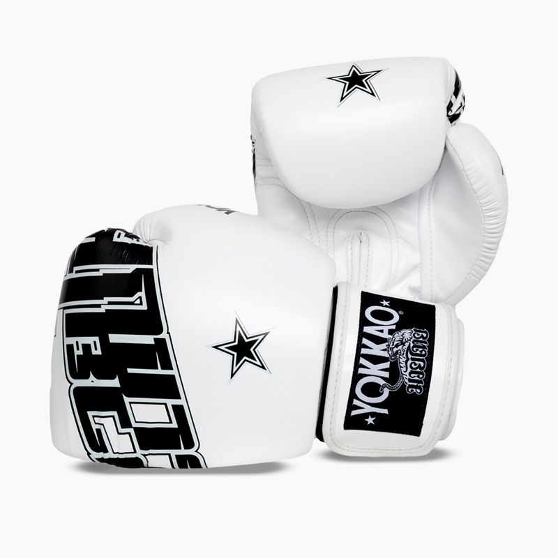 Boxing gloves YOKKAO Lettering Boxing white 2