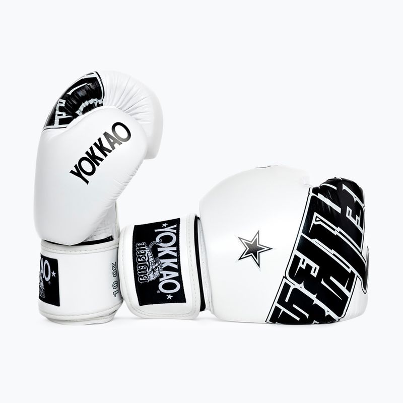 Boxing gloves YOKKAO Lettering Boxing white 3