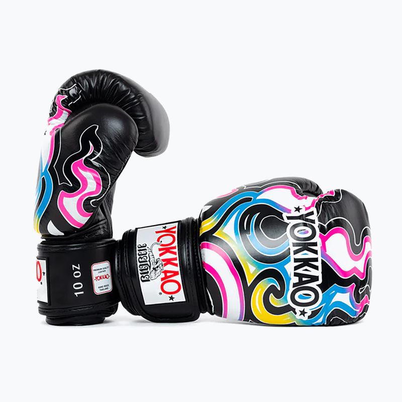 Men's boxing gloves YOKKAO Flames black 9