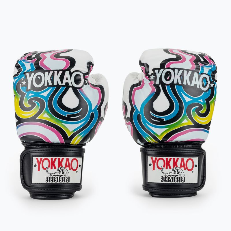 Men's boxing gloves YOKKAO Flames white 2