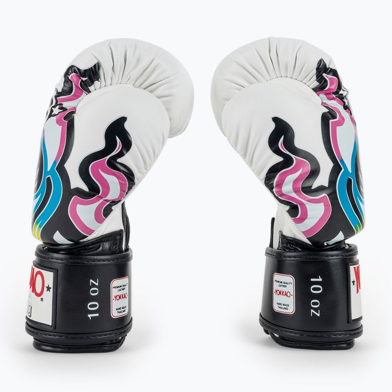 Men's boxing gloves YOKKAO Flames white 4