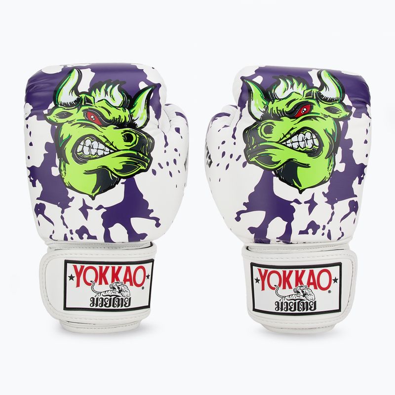 Men's boxing gloves YOKKAO Angry Bull white 2