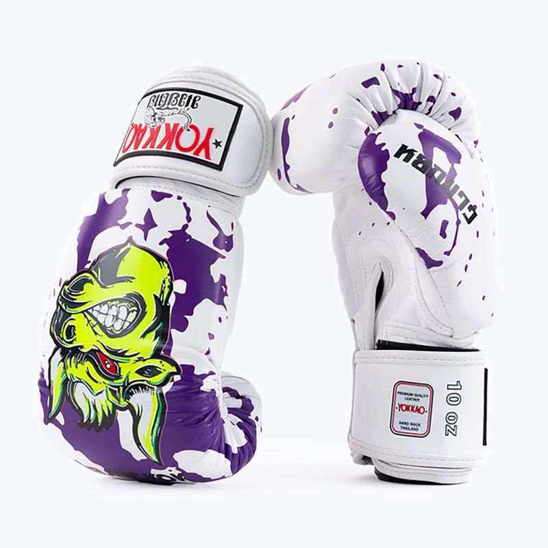 Men's boxing gloves YOKKAO Angry Bull white 8