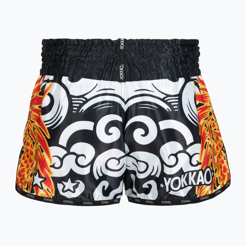 Men's training shorts YOKKAO Dragon Muay Thai black/white 2