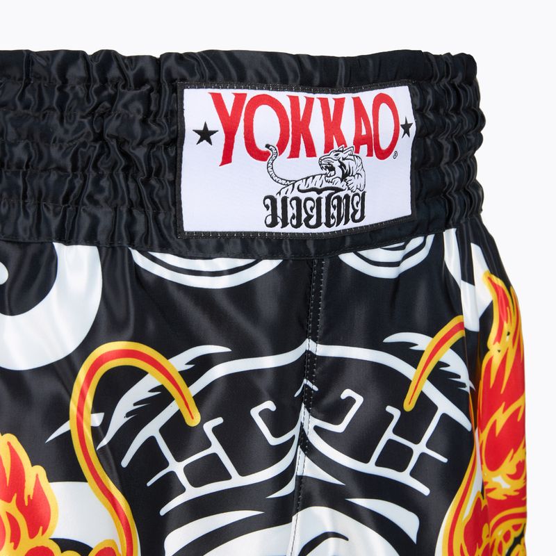 Men's training shorts YOKKAO Dragon Muay Thai black/white 4