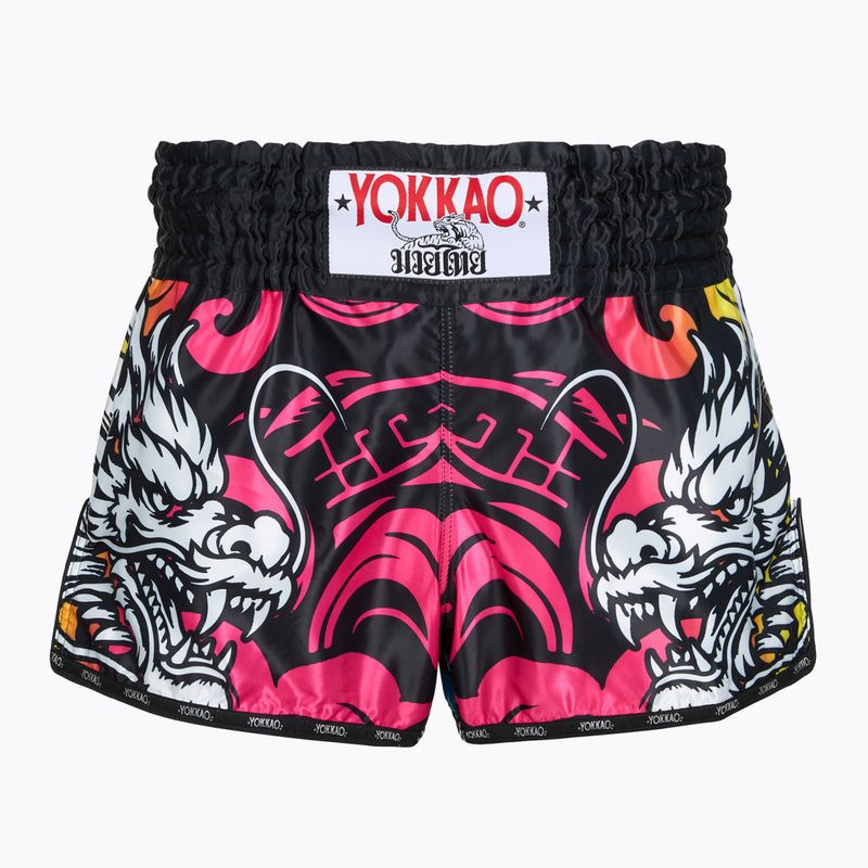 Men's training shorts YOKKAO Dragon Muay Thai pink/blue