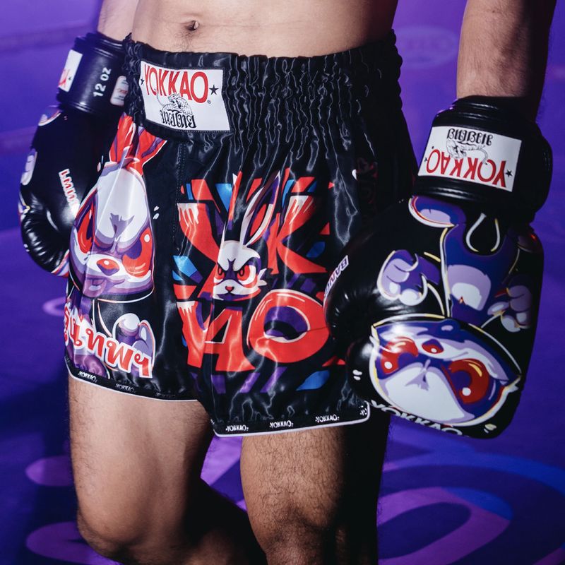 Men's training shorts YOKKAO Angry Rabbit Muay Thai black 5