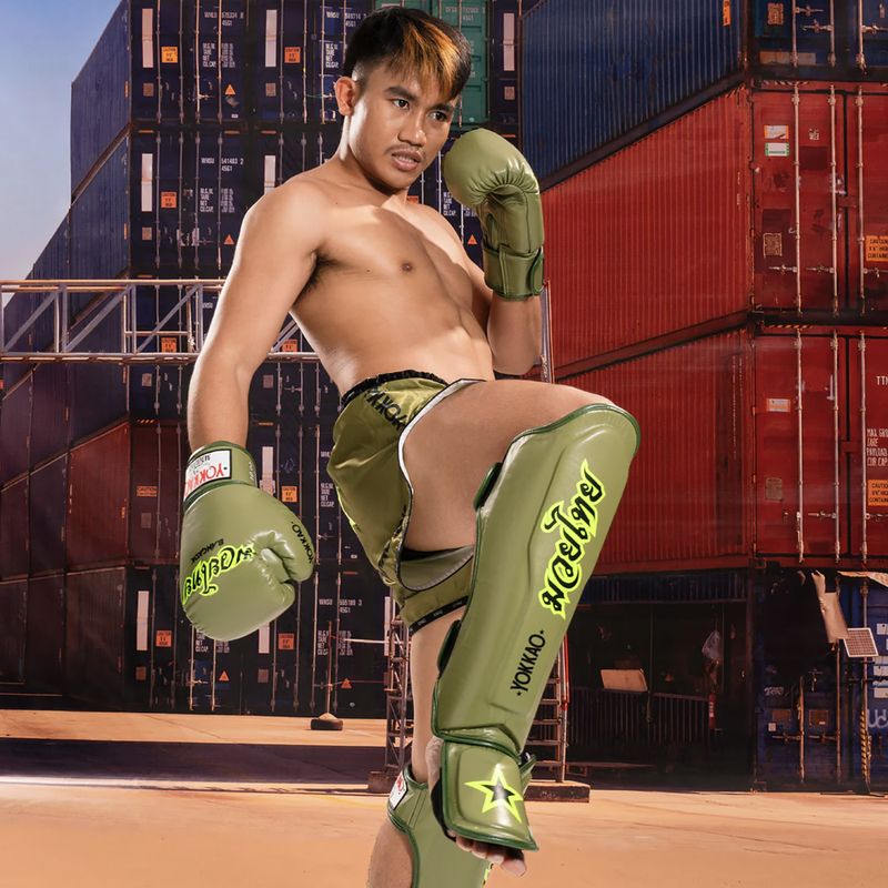 Foot and shin guards YOKKAO Late Show olive 10
