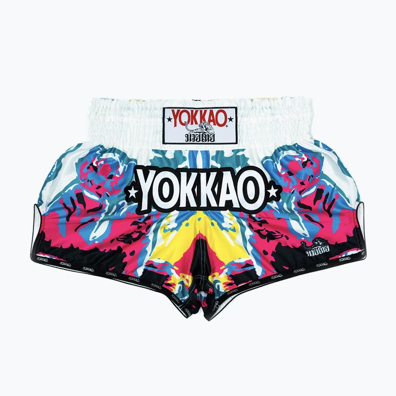 Men's training shorts YOKKAO Tiger Family Muay Thai white