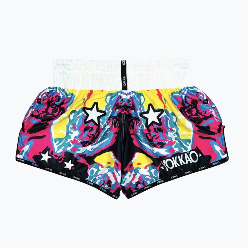 Men's training shorts YOKKAO Tiger Family Muay Thai white 2