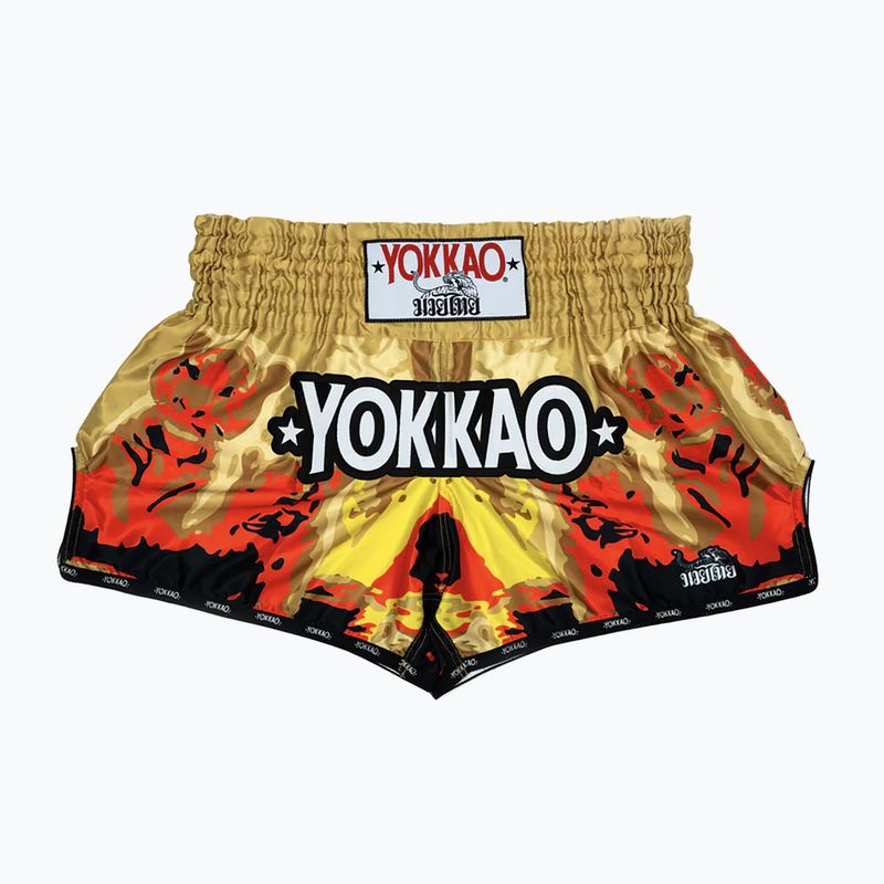 Men's training shorts YOKKAO Tiger Family Muay Thai gold