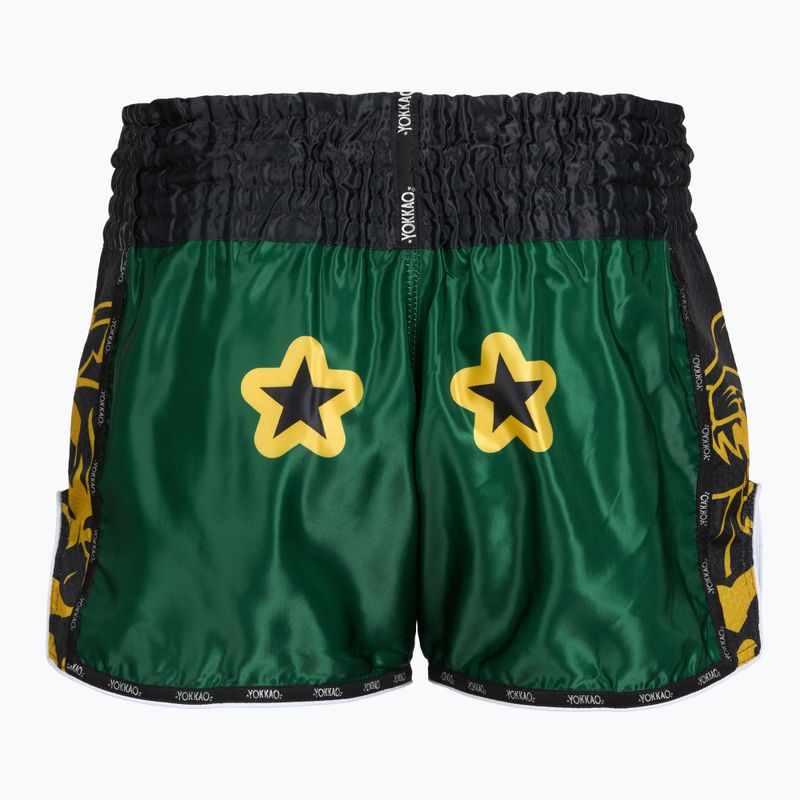 Men's training shorts YOKKAO Original Muay Thai green 2
