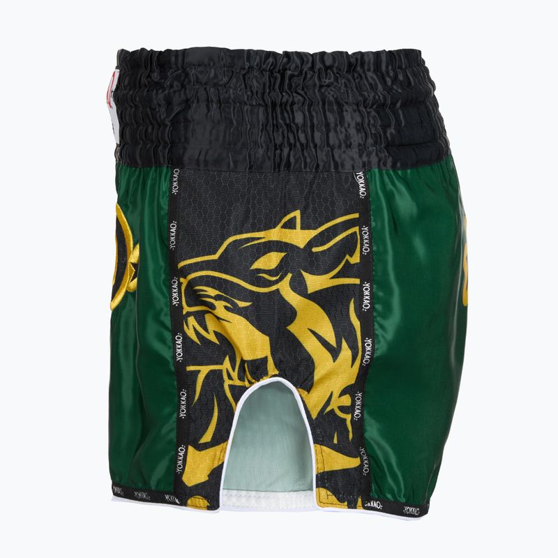 Men's training shorts YOKKAO Original Muay Thai green 3