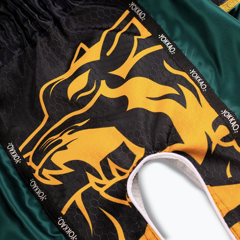 Men's training shorts YOKKAO Original Muay Thai green 5