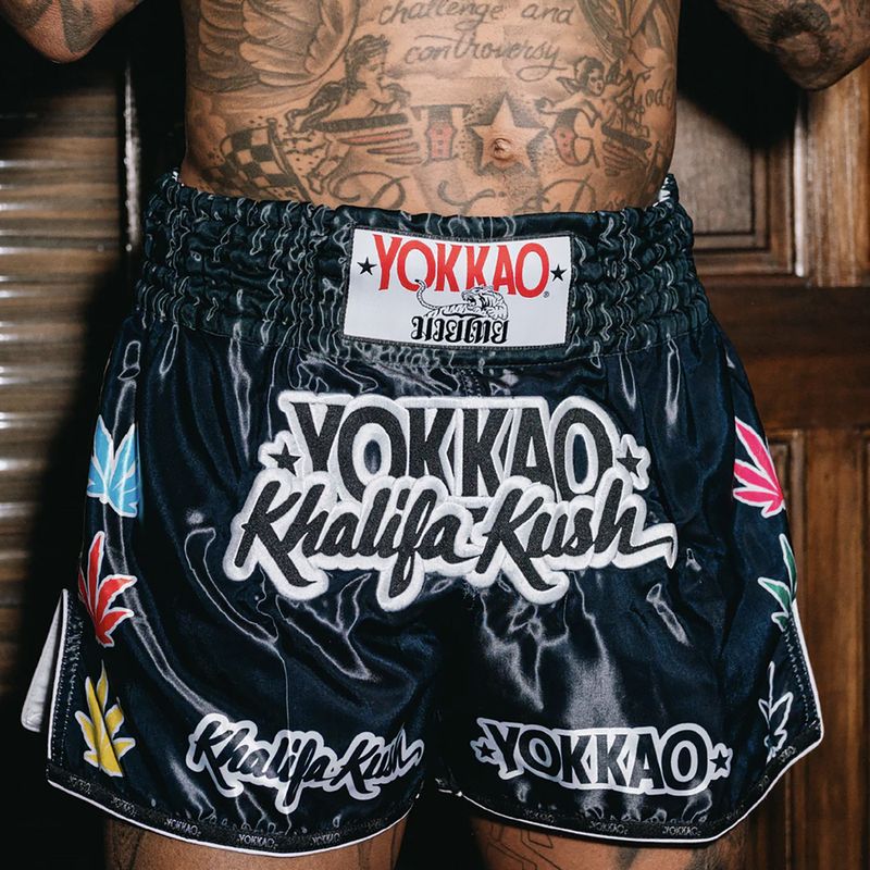 Men's training shorts YOKKAO Khalifa Kush Muay Thai black 6
