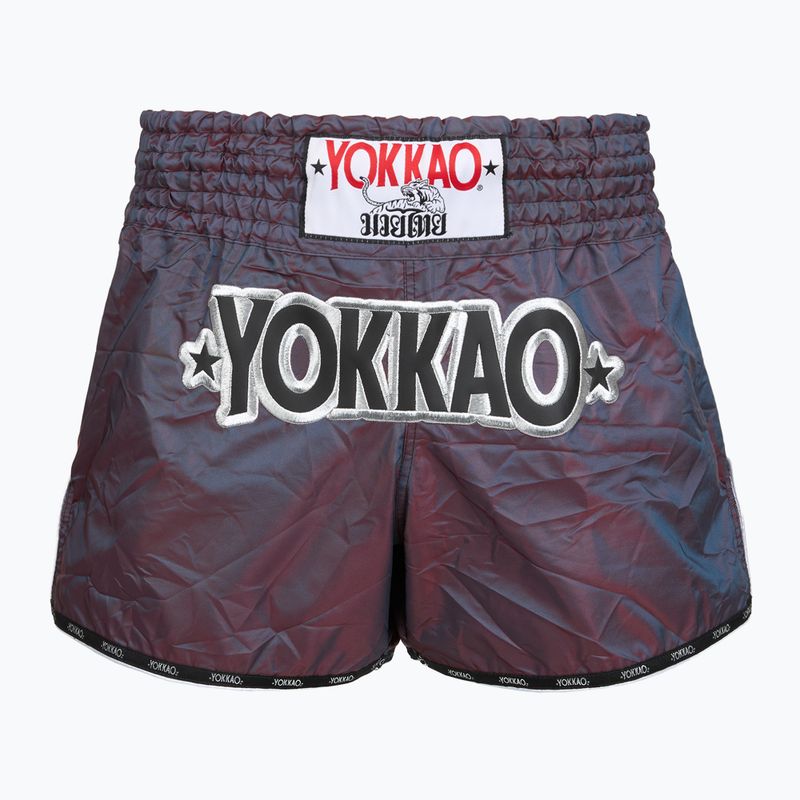Men's training shorts YOKKAO Lunar Muay Thai iridescent blue grey