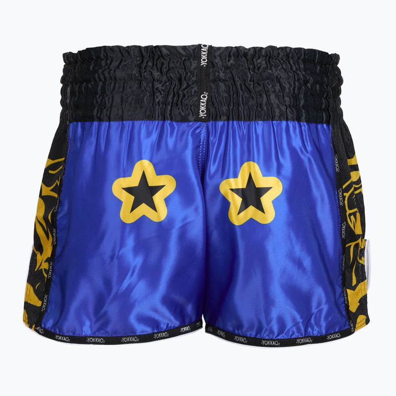 Men's training shorts YOKKAO Original Muay Thai electric blue 2