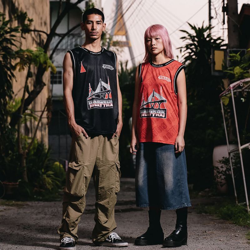 Men's training T-shirt YOKKAO Basket Bridge Tank Top red 3