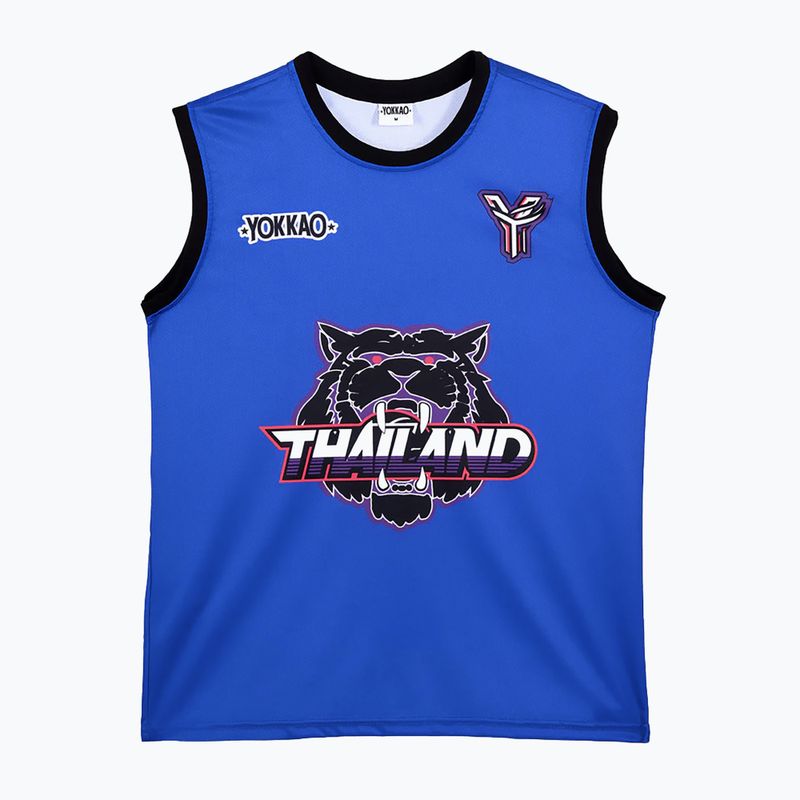 Men's training T-shirt YOKKAO Tiger Workout Tank Top blue