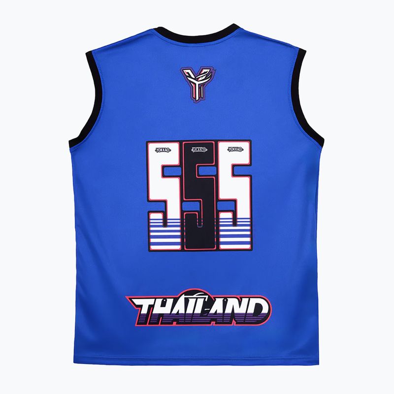 Men's training T-shirt YOKKAO Tiger Workout Tank Top blue 2