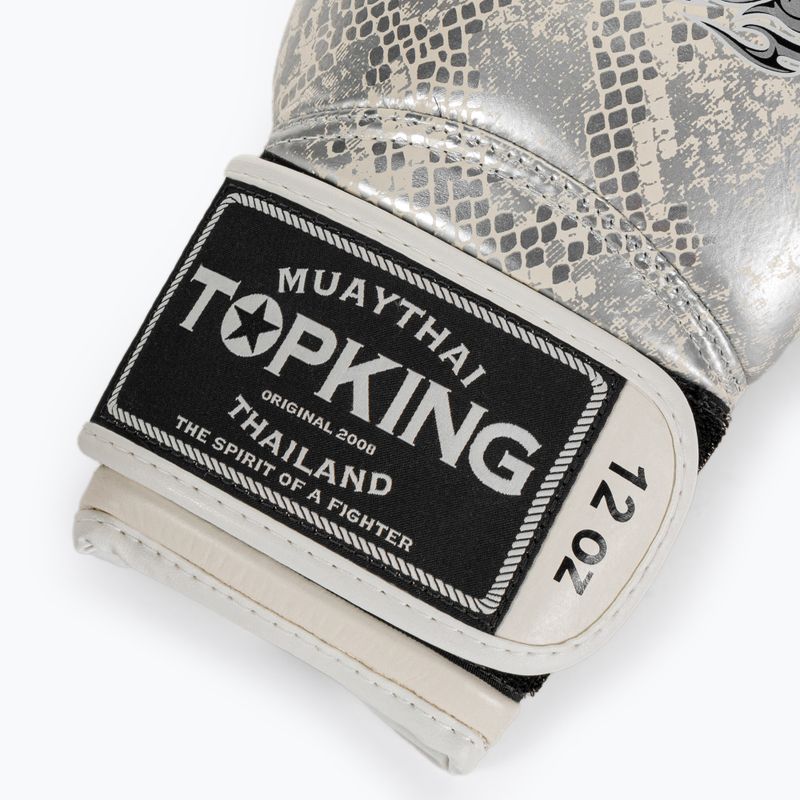Top King Muay Thai Super Star Snake white boxing gloves TKBGSS-02A-WH 4