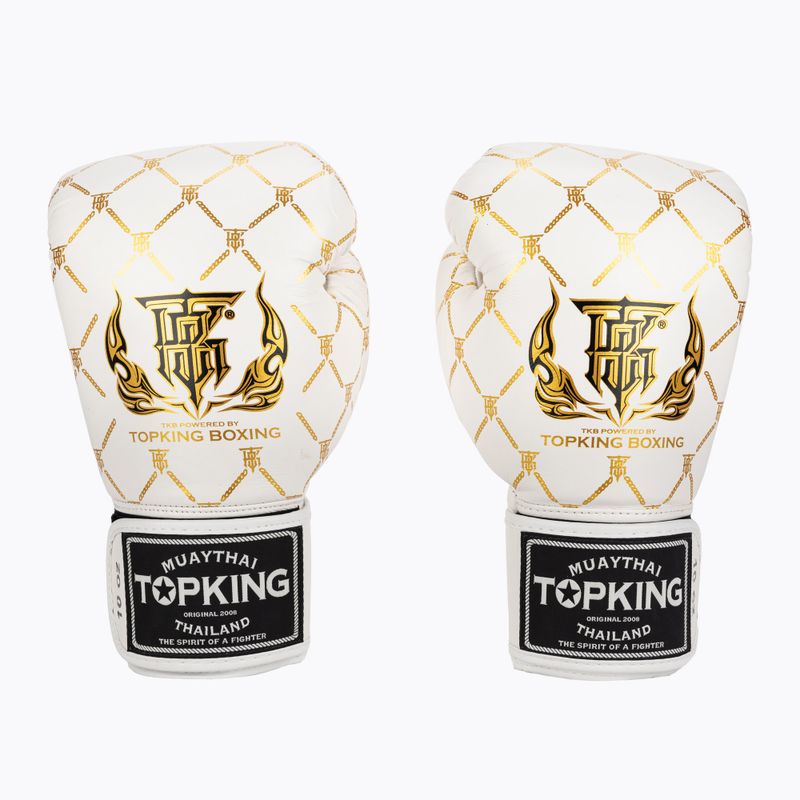 Top King Boxing Chain white/gold boxing gloves