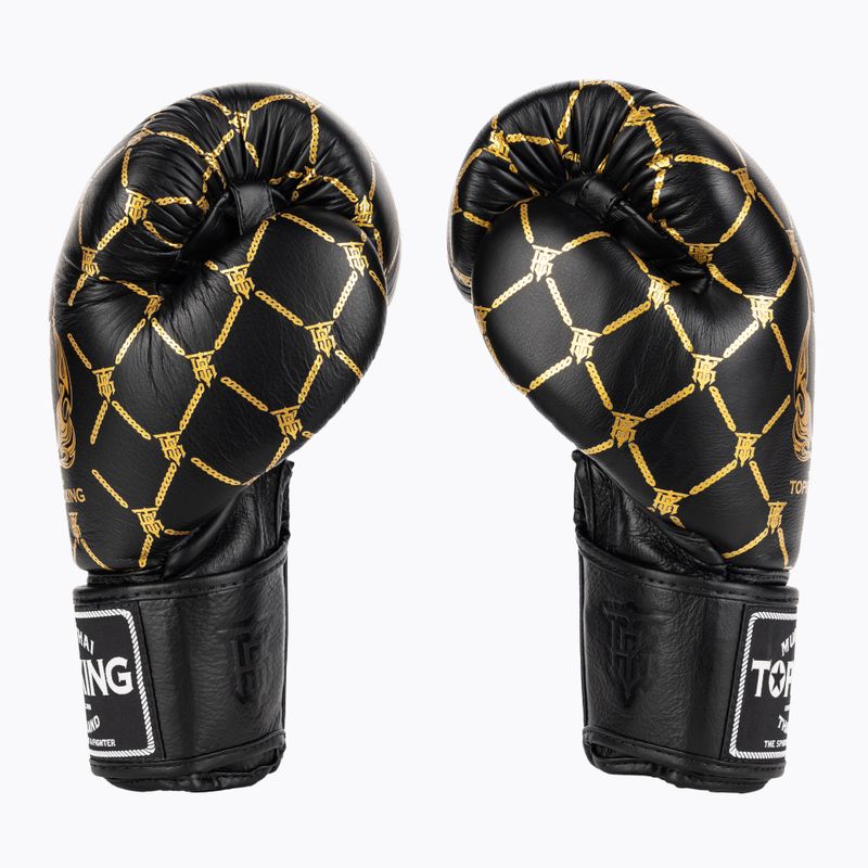 Top King Boxing Chain gloves black/gold 3