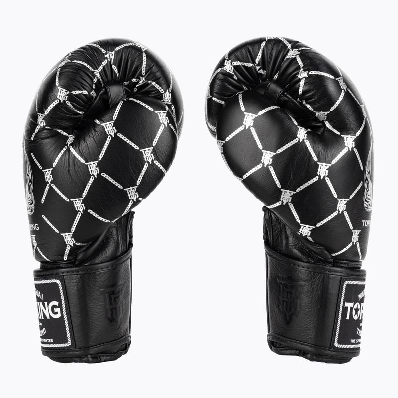 Top King Boxing Chain black/silver boxing gloves 3