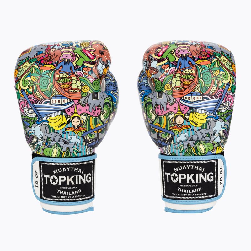 Top King Boxing Culture white/blue boxing gloves
