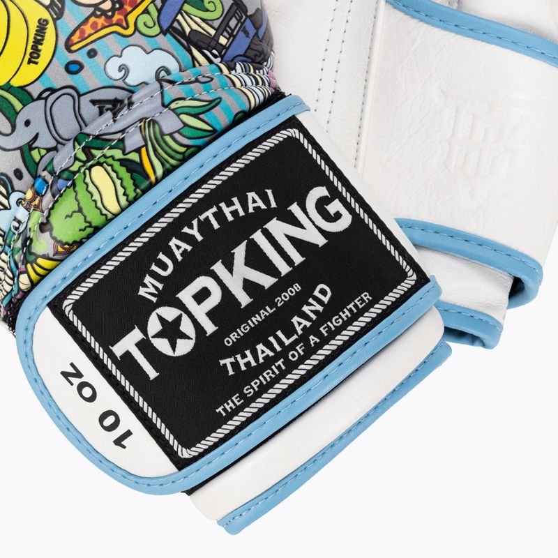Top King Boxing Culture white/blue boxing gloves 4