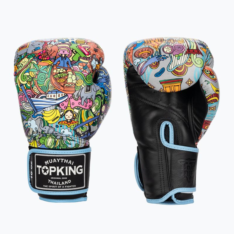 Top King Boxing Culture black/blue boxing gloves