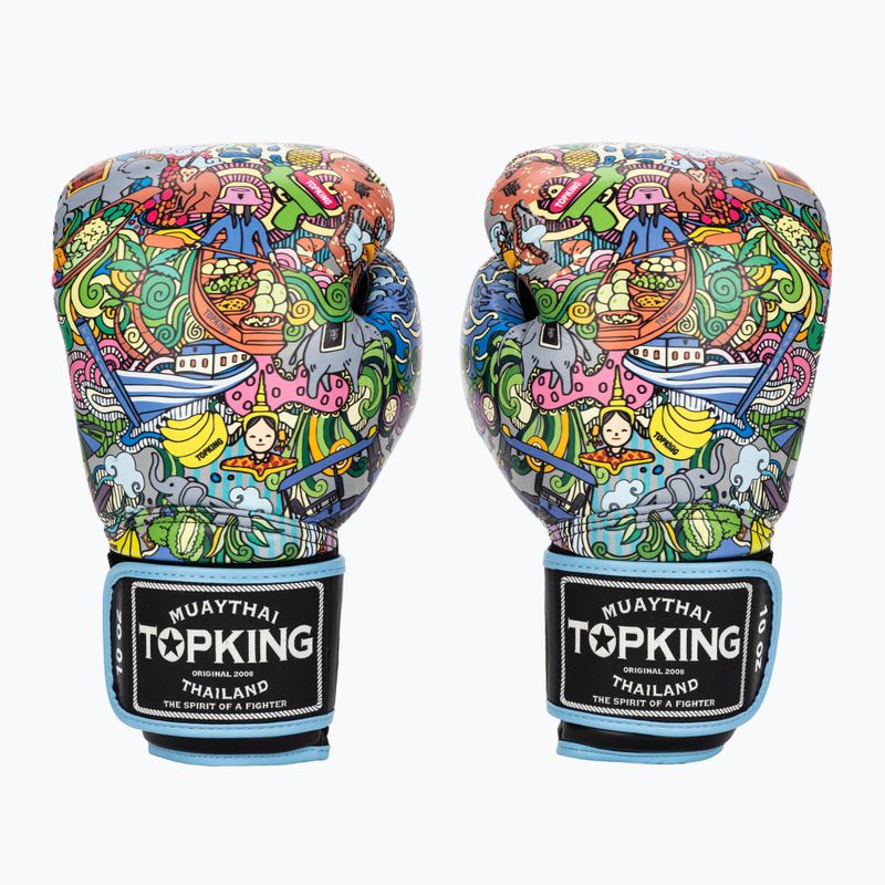 Top King Boxing Culture black/blue boxing gloves