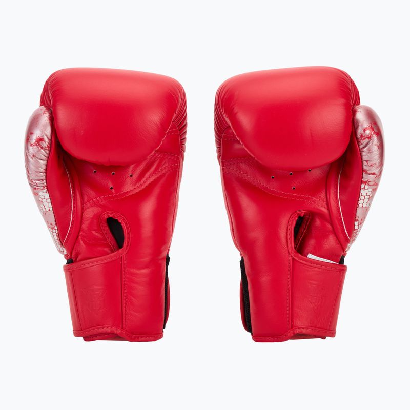 Top King Muay Thai Power Snake red/silver boxing gloves 3