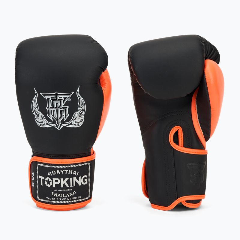 Top King Reborn Boxing Gloves Semi Leather white/orange 3