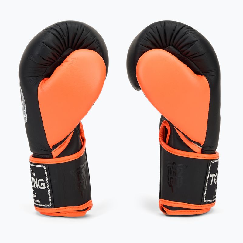 Top King Reborn Boxing Gloves Semi Leather white/orange 4