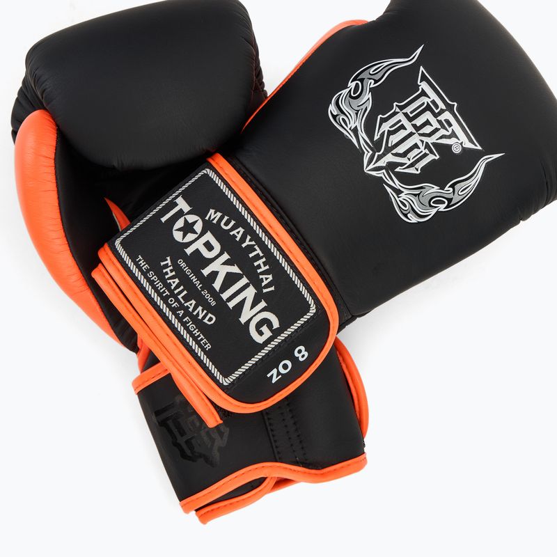 Top King Reborn Boxing Gloves Semi Leather white/orange 5