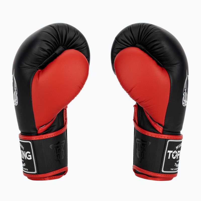 Top King Reborn Boxing Gloves Semi Leather black/red 3