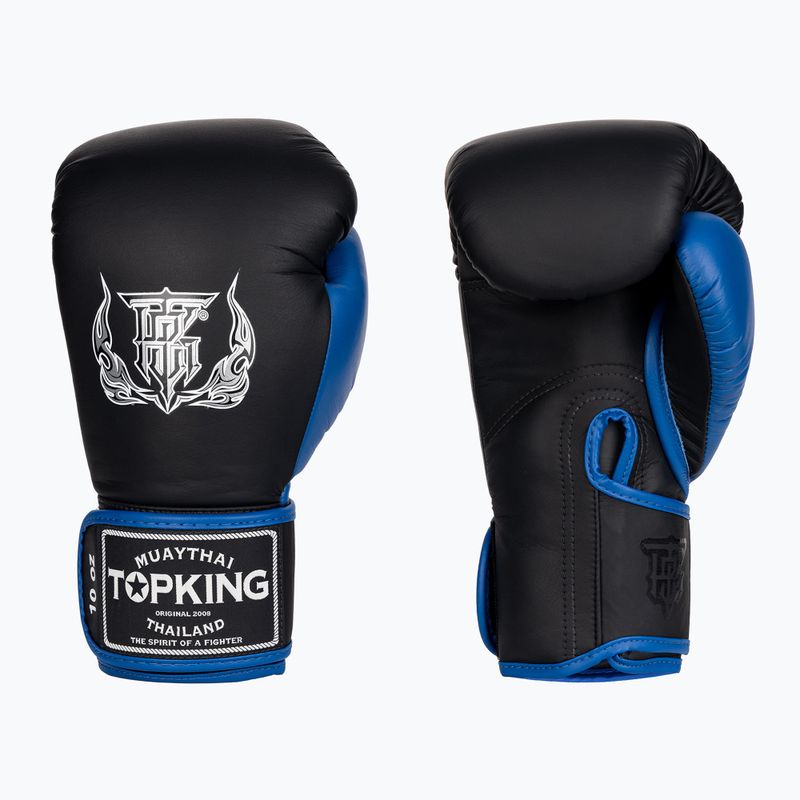 Top King Reborn Boxing Gloves Semi Leather black/blue 3