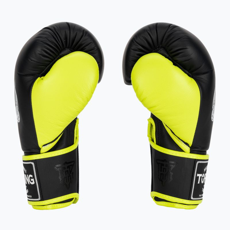 Top King Reborn Boxing Gloves Semi Leather black/yellow 3