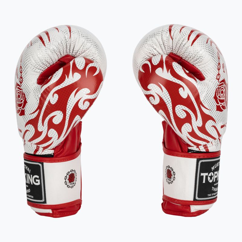 Top King Boxing Dragon red/white boxing gloves 3