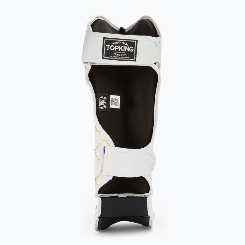 Top King Chain Semi Leather white/gold tibia and foot protectors 4